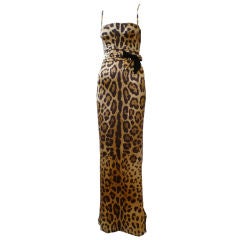 Dolce & Gabbana Leopard Satin Bustier Gown