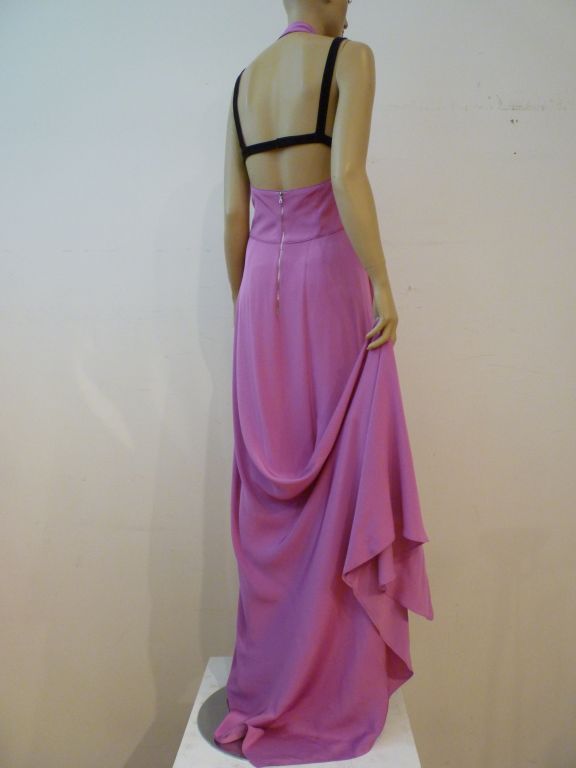 Women's Narciso Rodriguez Modern Halter Gown w/ Lingerie Strap Detail