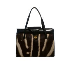 60s Zebra Hide and Leather Handbag 6