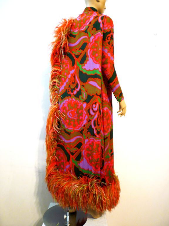 Women's Wild George Halley 60s Silk Chiffon & Extravagant Ostrich Dress