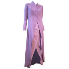 Vintage Balenciaga Le Dix 4-Piece Lilac Crepe Coat./Vest/Short/Skirt Ens