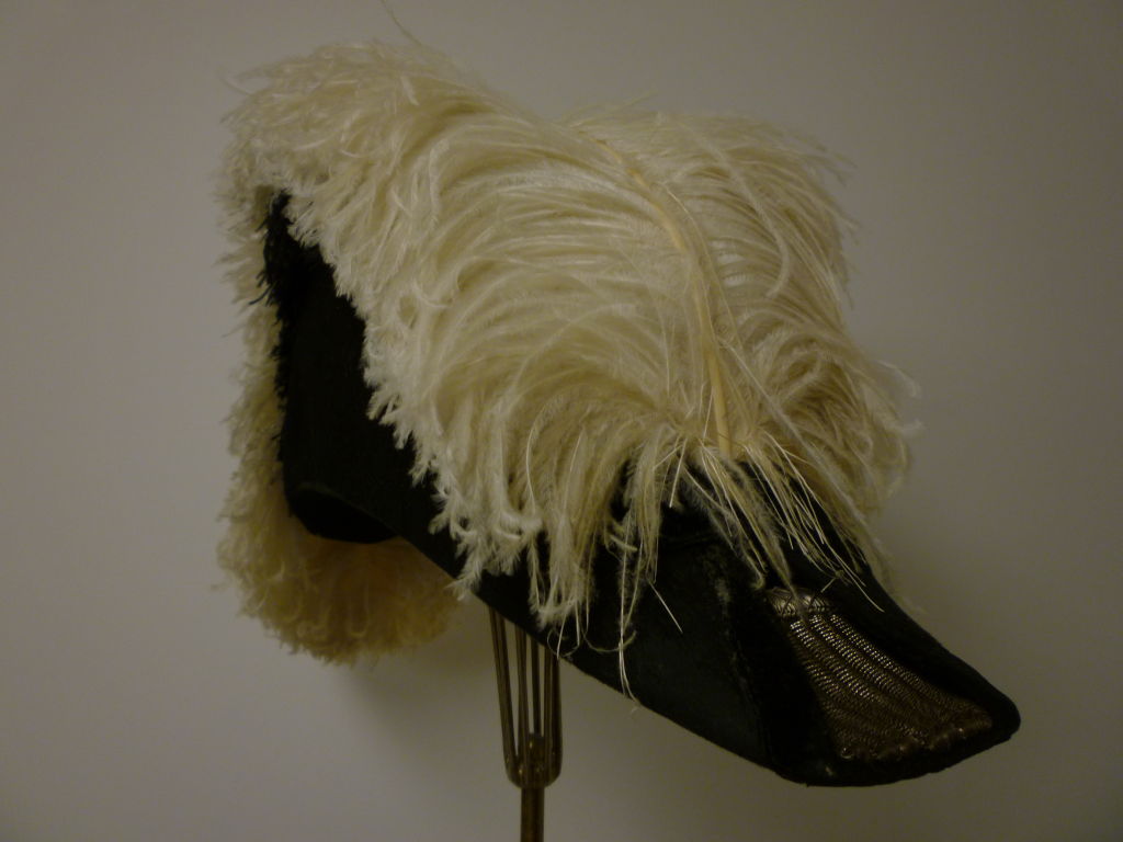 Antique Admiral Hat with Elaborate Ostrich Feather at 1stDibs old
