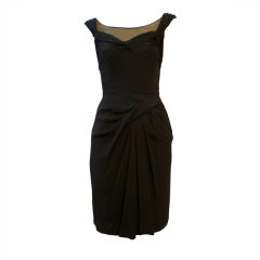 Ceil Chapman 50s Little Black Dress w/ Drape Detail