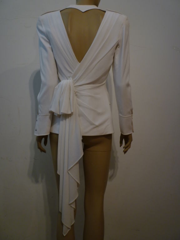 Thierry Mugler White Silk Twill Pant Suit 1