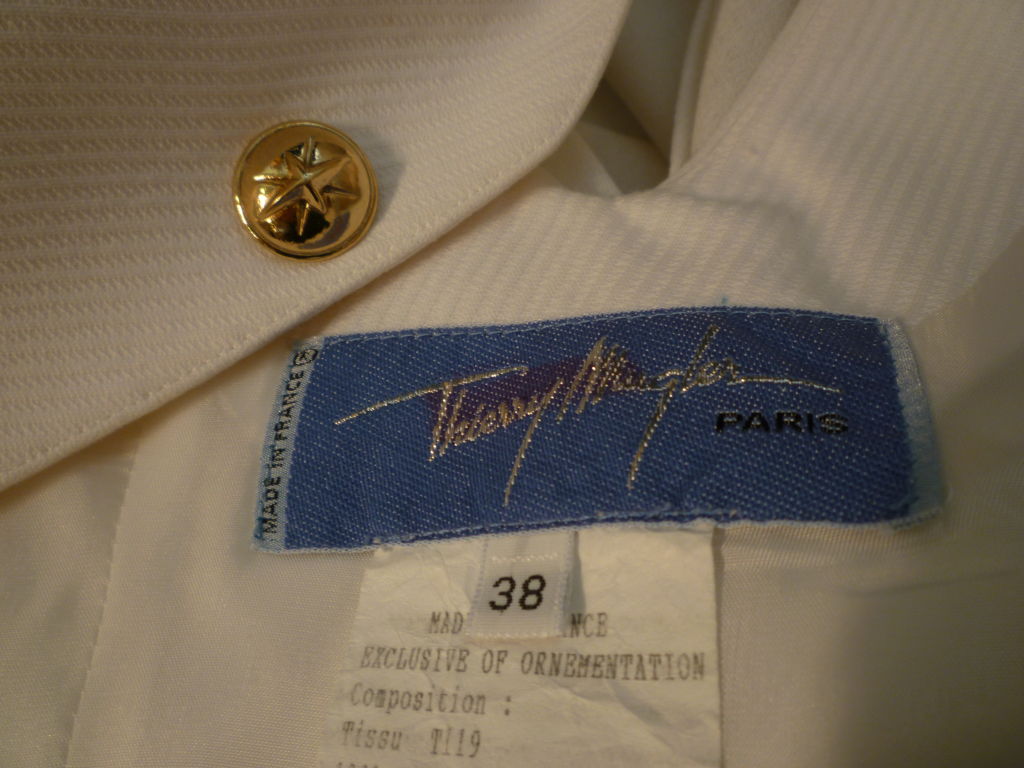 Thierry Mugler White Silk Twill Pant Suit 3