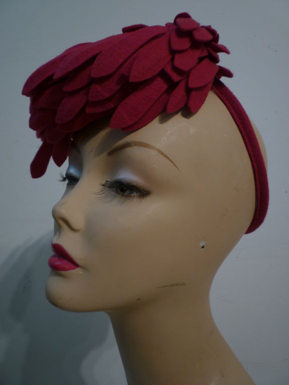 Women's Fantastic 40s Fuchsia Felt Bird's Nest Hat