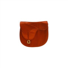 Gucci Red Satin "Saddle" Bag