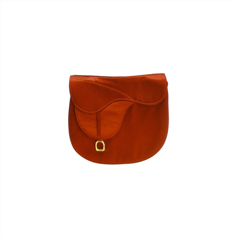 Gucci Red Satin "Saddle" Bag