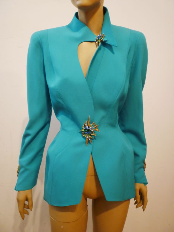 Thierry Mugler 80s Iconic Sculpted Jacket w/ Jewel Embellishment 1