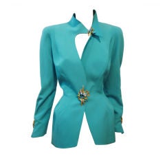 Thierry Mugler 80s Iconic Sculpted Jacket w/ Jewel Embellishment