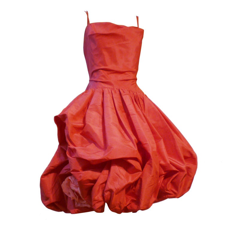 Spectacular 50s Pink Silk Bubble Dress 