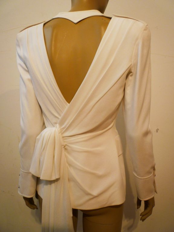 Thierry Mugler White Silk Twill Pant Suit 4