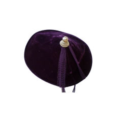 Fantastic 50s Purple Velvet Eastern Inspired Hat w/ Pearl Peak