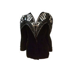 80s Krizia Velvet  Jacket w/ Extravagant Studs