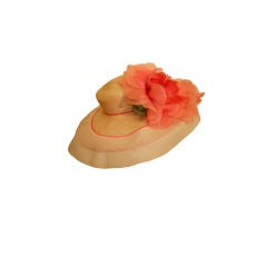 Gorgeous 50s Collette Cathay Picture Hat in Straw and Silk