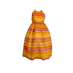 Carolyne Roehm 80s Lamé Pastel Babydoll Dress 4