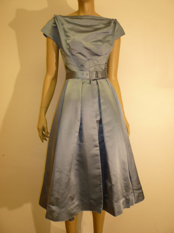 50s Satin Dress and Reversible Evening Coat 2