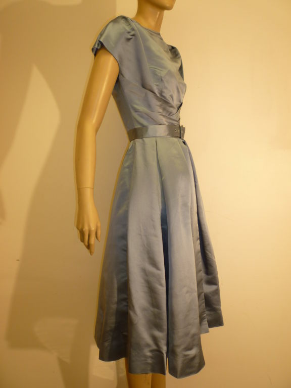 50s Satin Dress and Reversible Evening Coat 3