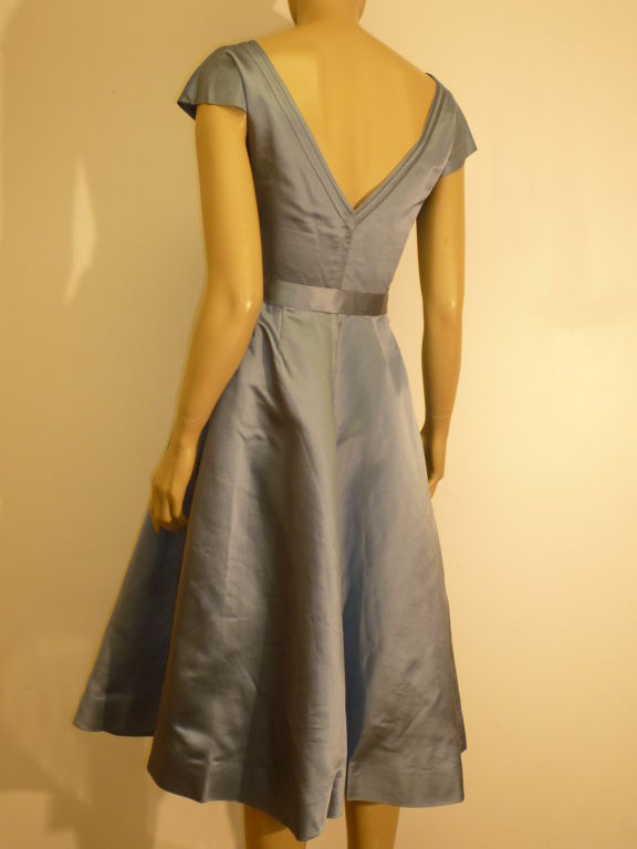 50s Satin Dress and Reversible Evening Coat 4