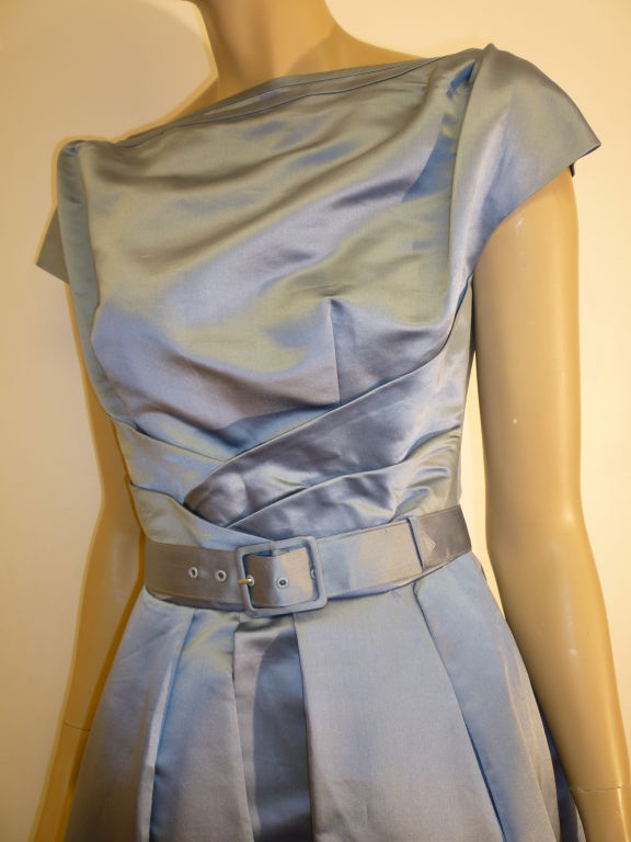 50s Satin Dress and Reversible Evening Coat 5