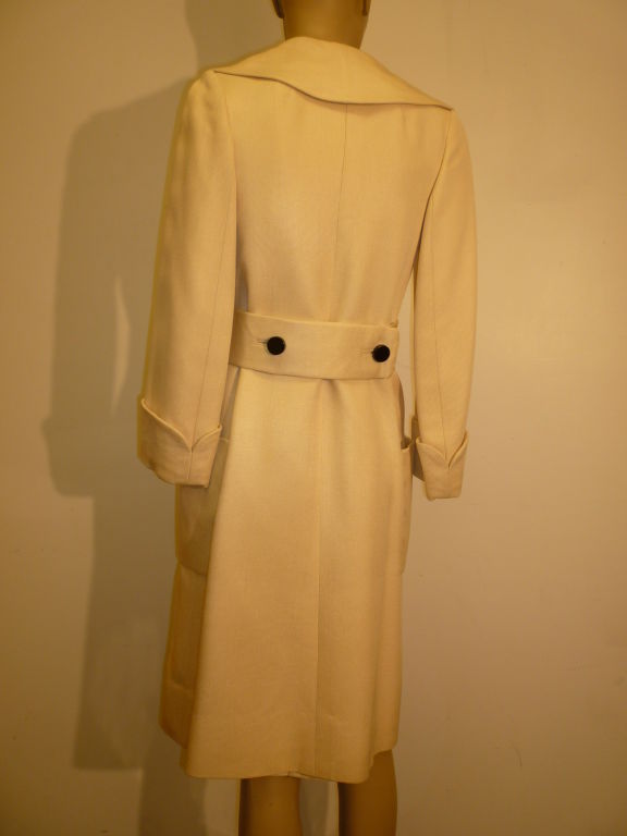 Orange 1960s Norman Norell Silk Linen Gazar Belted Trench