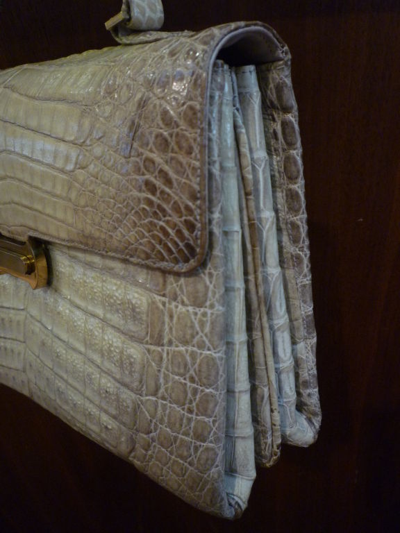 50s Hombré Natural Crocodile Skin Handbag 3