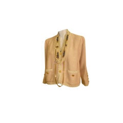 Classic Adolfo Pink Silk Jacket with Gold Buttons and Braid Work