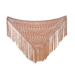 Gorgeous Pink Macrame Rayon Ribbon Shawl or Fischu