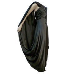 Jacqueline de Ribes Black "Batwing" Gown w/ Dramatic Cape