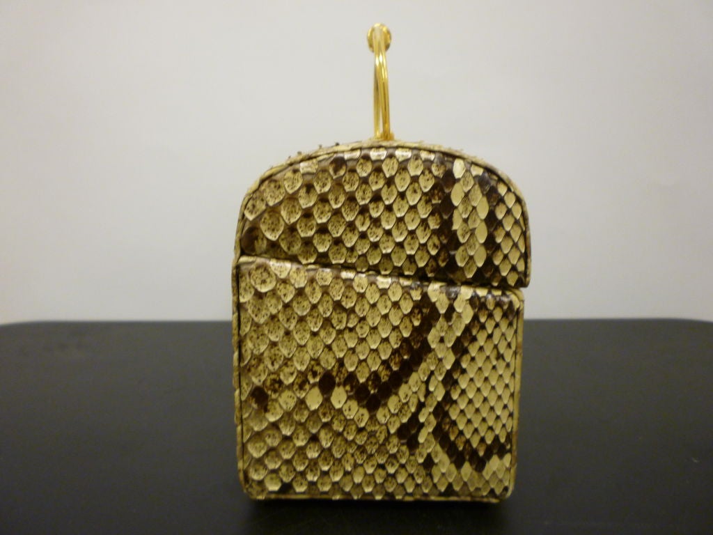 gold snakeskin clutch bag