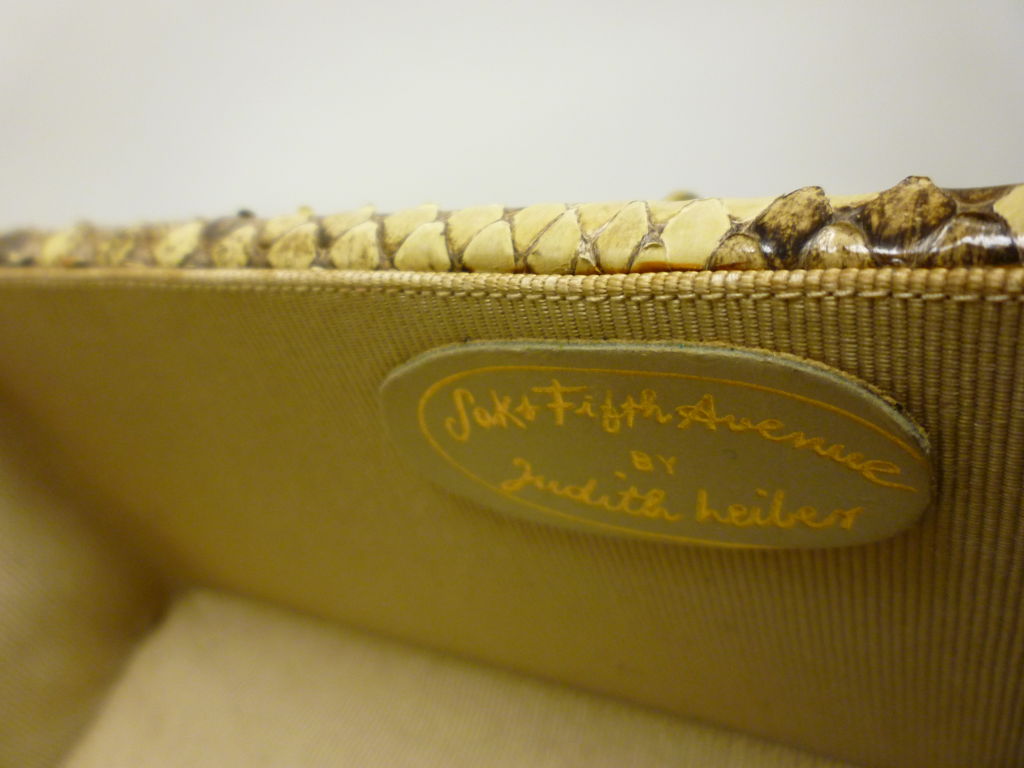 Women's Judith Leiber 60s Snakeskin Evening  Box Bag For Sale