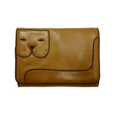 Retro Maud Frizon 80s Leather "Kitty" Shoulder Bag