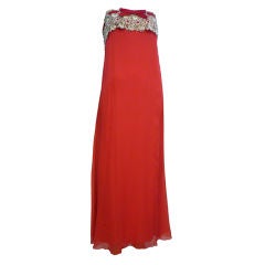 60s Bob Bugnand Silk Chiffon Strapless Goddess Gown 5