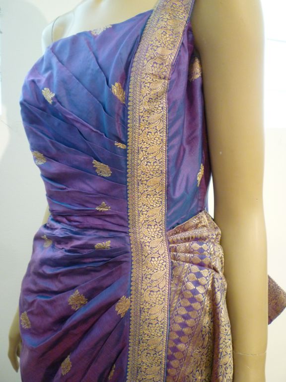 sari inspired evening gown