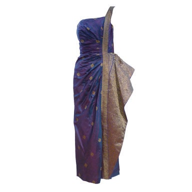 Star of Siam 50s Sari Inspired Bombshell Cocktail Dress at 1stDibs
