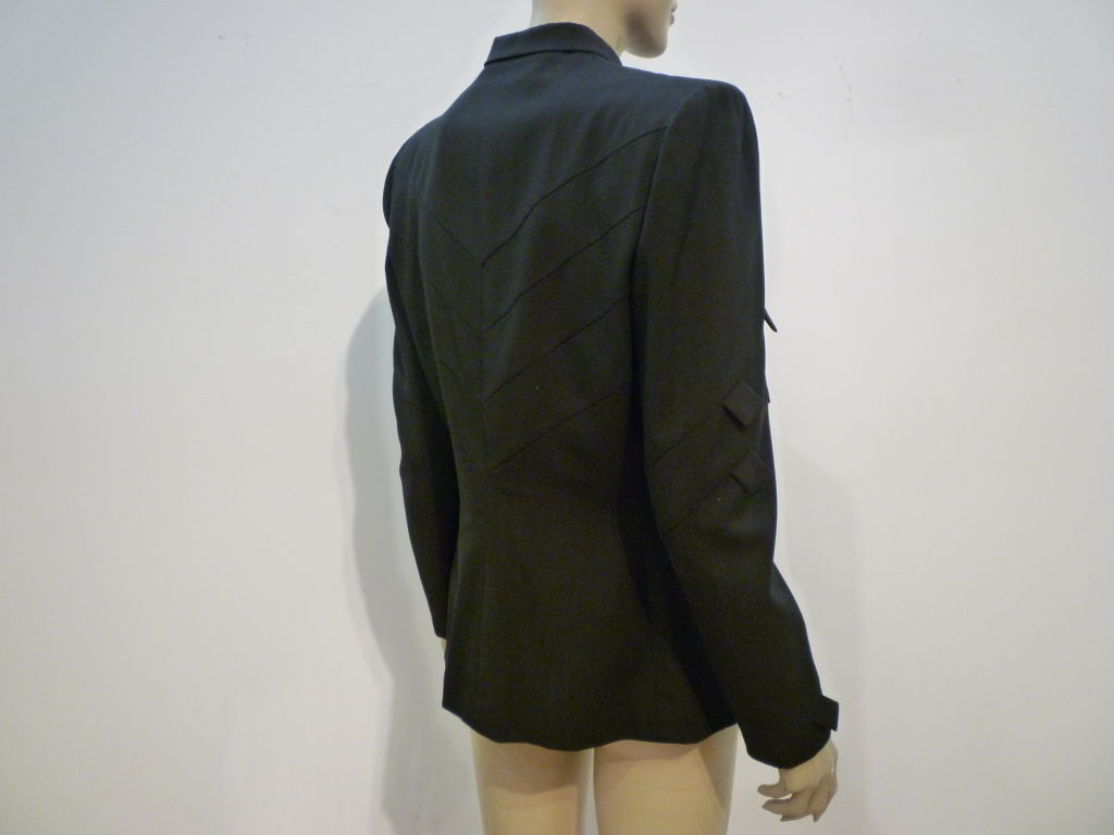 Women's Gilbert Adrian 40s Gabardine Suit Jacket w/ Tab Detail