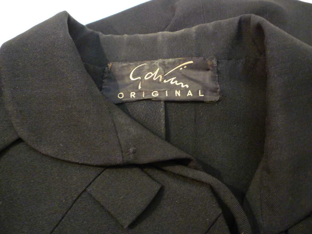 Gilbert Adrian 40s Gabardine Suit Jacket w/ Tab Detail 4