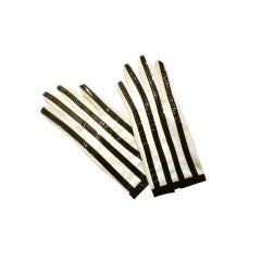 60s Mod Gloves w/ Graphic Black Patent Stripes