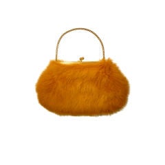60s Ingber Golden Yellow  Lapin Fur Handbag