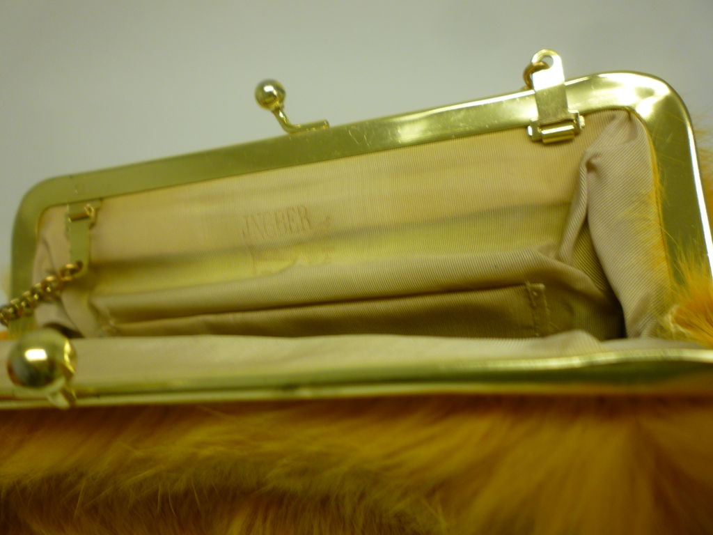 60s Ingber Golden Yellow  Lapin Fur Handbag 1