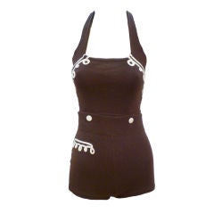 30s Wool Bathing Suit / Play Suit in Two Pieces