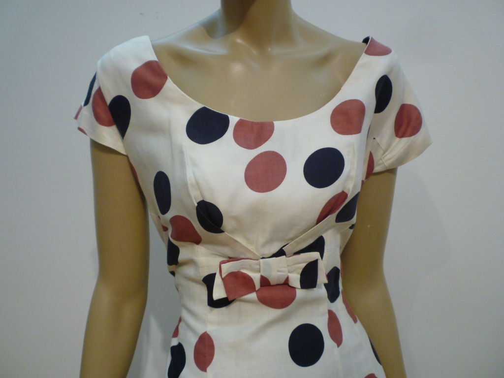 50s Matching Cotton Print Dress and Coat Ensemble 2