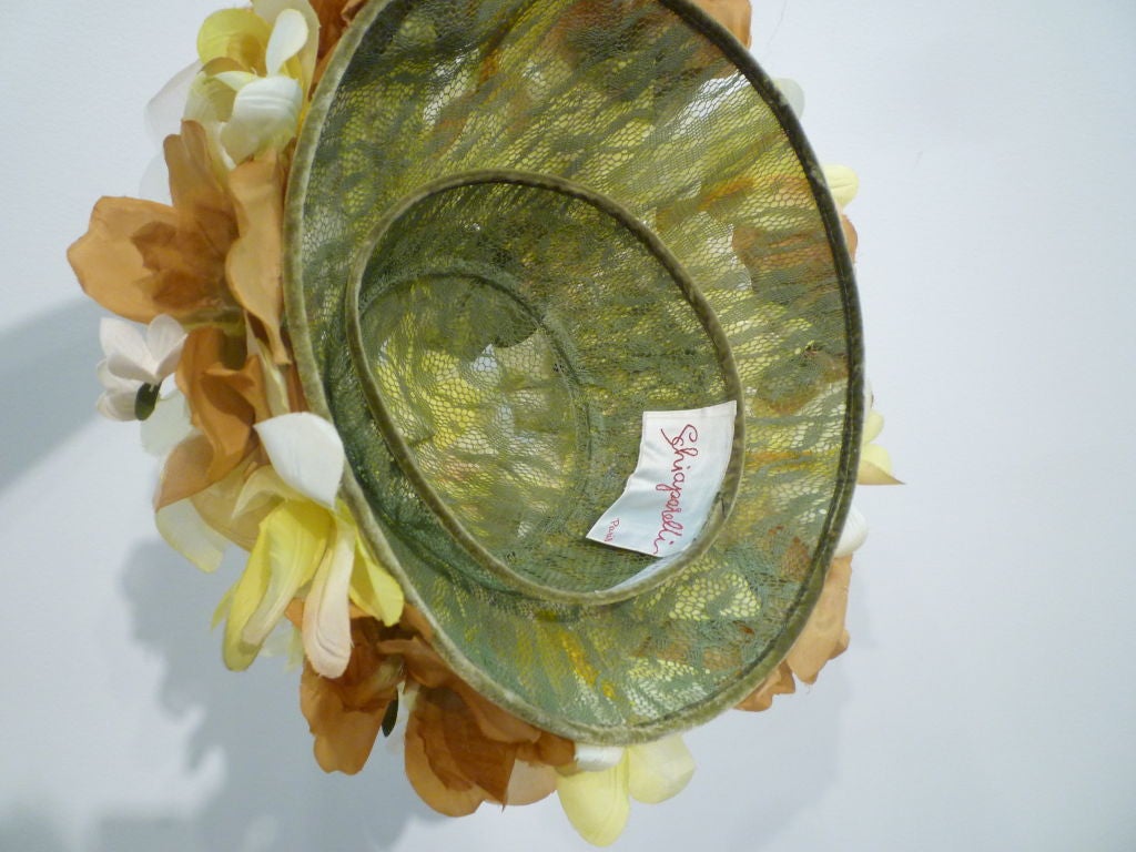 Elsa Schiaparelli  Silk Floral flowerpot Hat 1