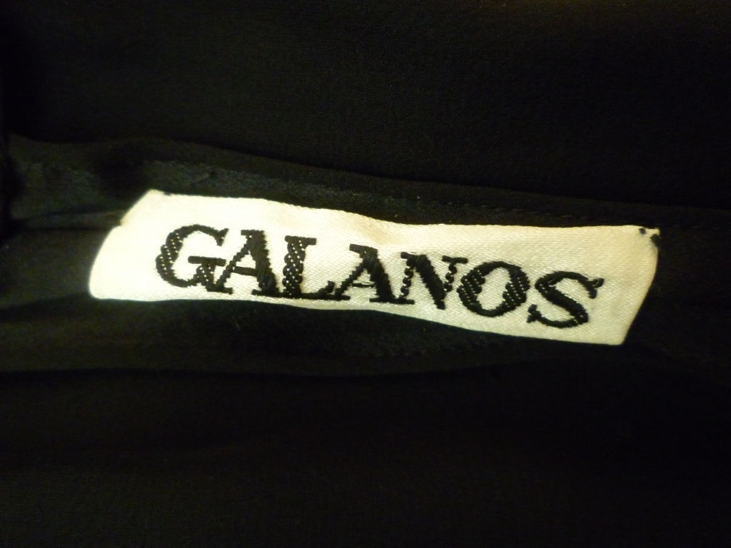 Women's James Galanos 80s Silk Chiffon Gown w/ High Leg Slit For Sale