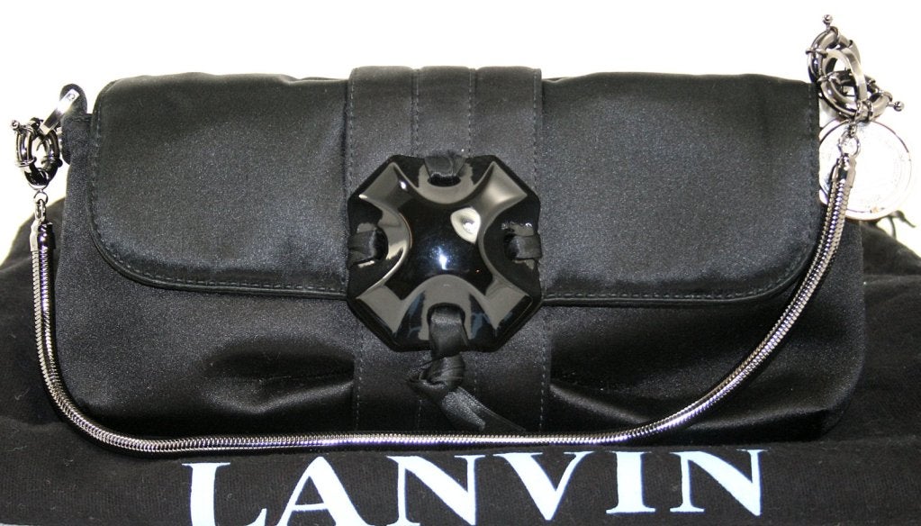 Lanvin Black Satin Evening Bag 6