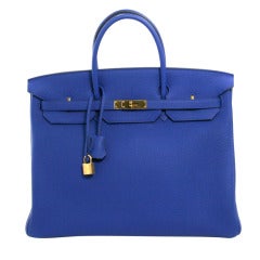 Hermès 40 cm Bleu Electrique Togo Leather Birkin Bag