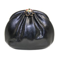 Judith Leiber Black Lizard Evening Bag