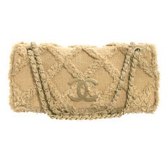 Chanel Camel Woven Fabric Flap Bag