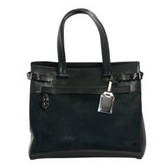 Reed Krakoff Black Calf Hair and Leather Tote