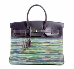 Hermès Raisin Box Calf and Vibrato 35 Cm Birkin